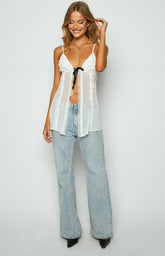 As It Was White Frill Cami Top
